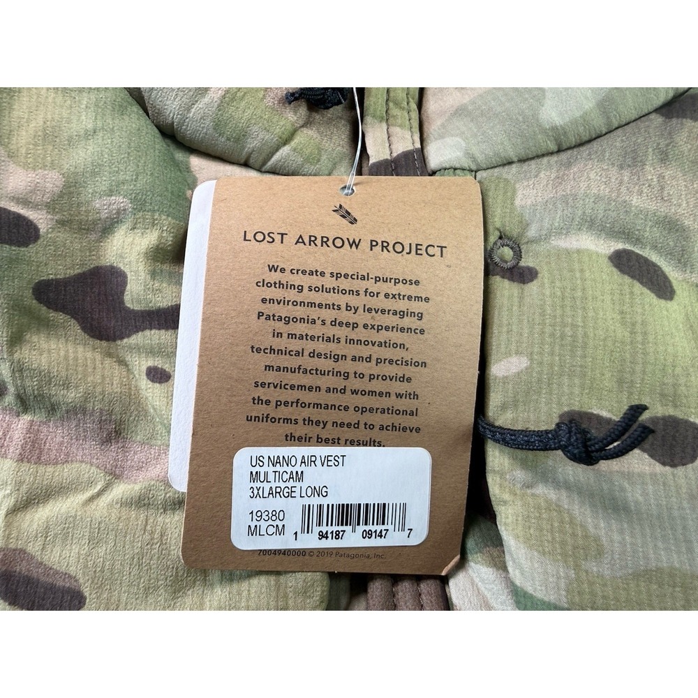 Patagonia MARS Lost Arrow US Nano Air Vest 3XL Long Multicam CAG‎ DEVGRU NSW SF - Picture 6 of 8